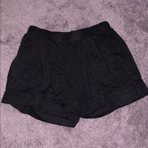 Black velvet shorts